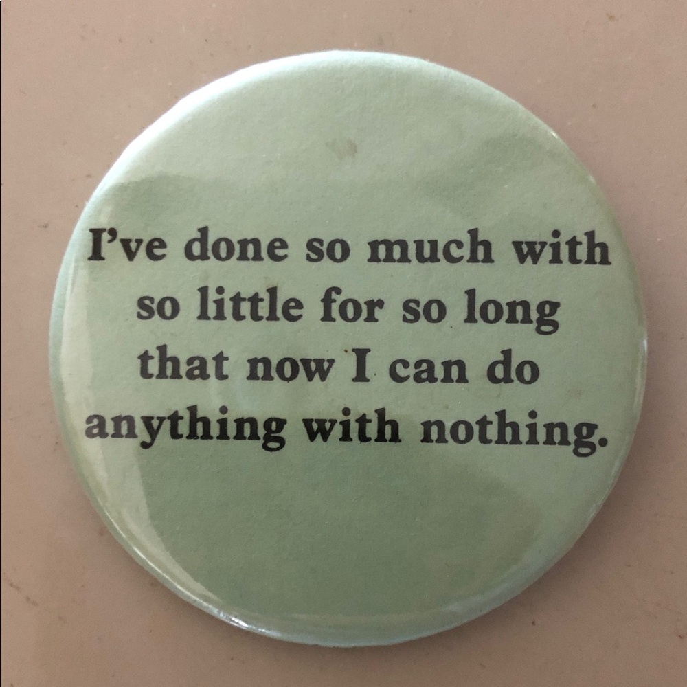 1980s button so much with so little